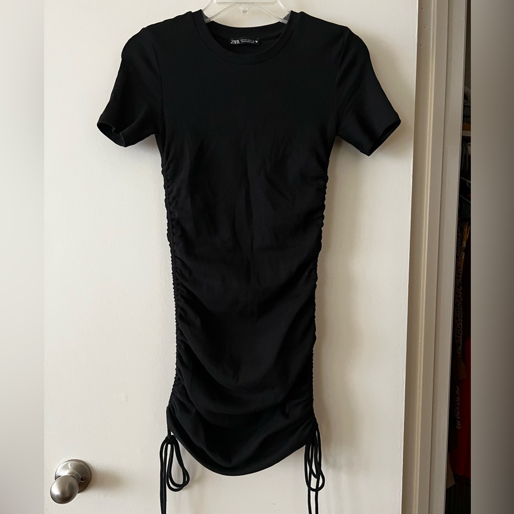 Zara Flattering mini side tie string dress